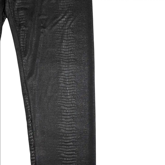 Zara Reptile Print Leggings Black Medium - Picture 3 of 4